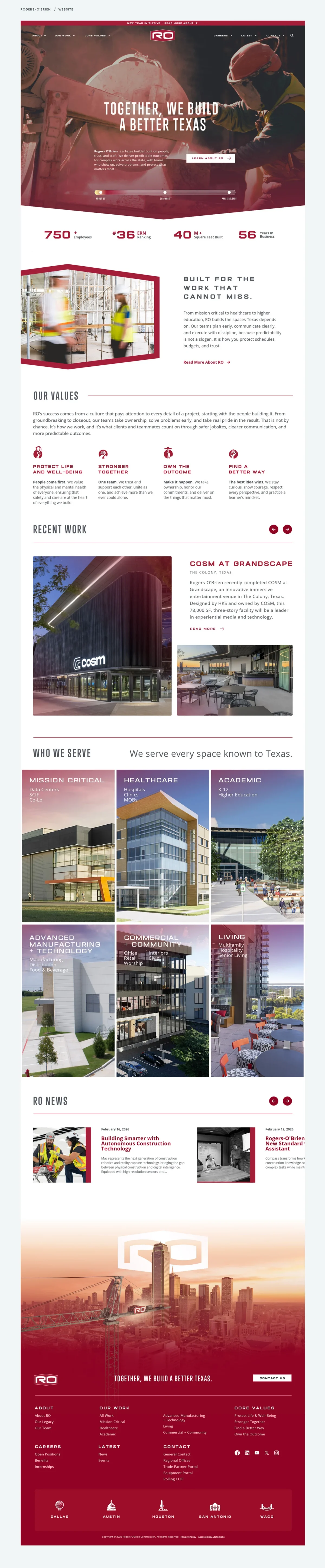 Rogers-O’Brien Construction website snapshot