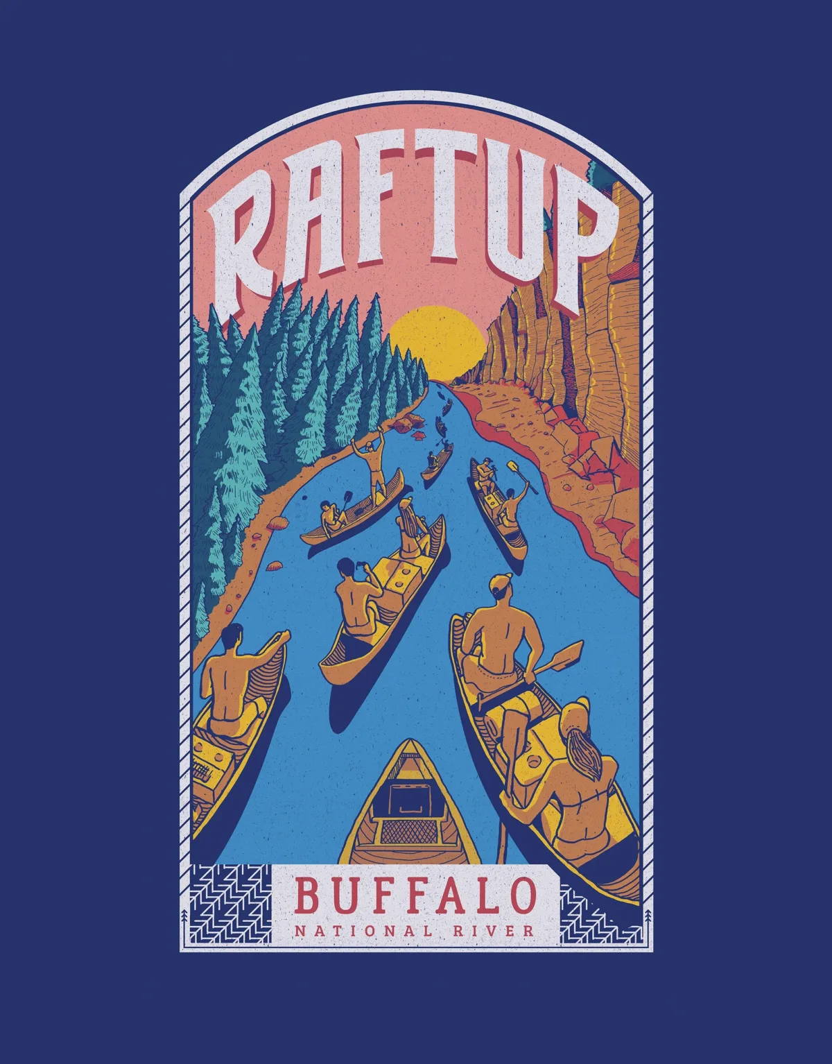 RaftUp Buffalo National River Shirt Design