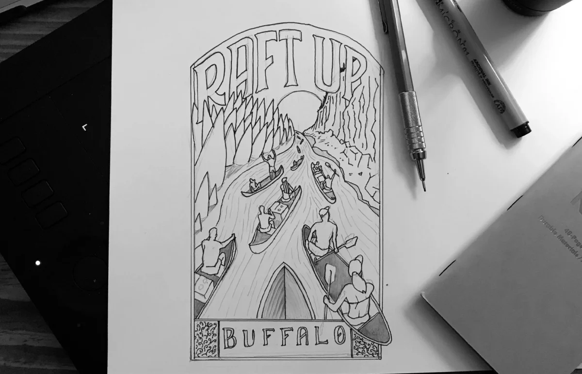 RaftUp Buffalo National River Shirt Design